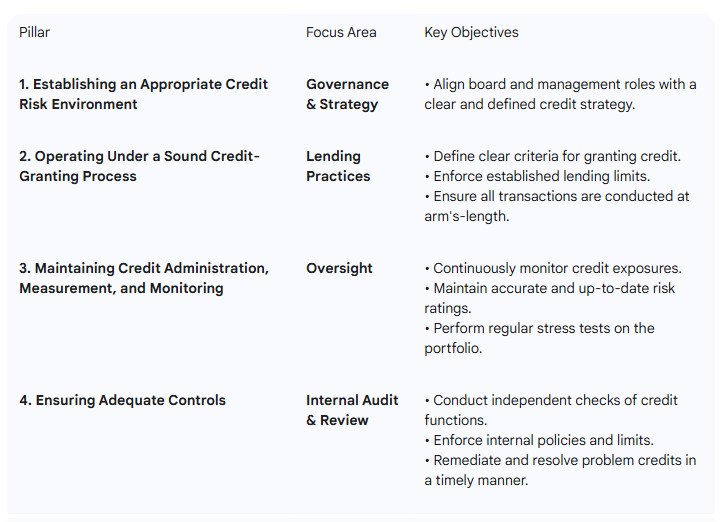 four pillar of credit risk management framework